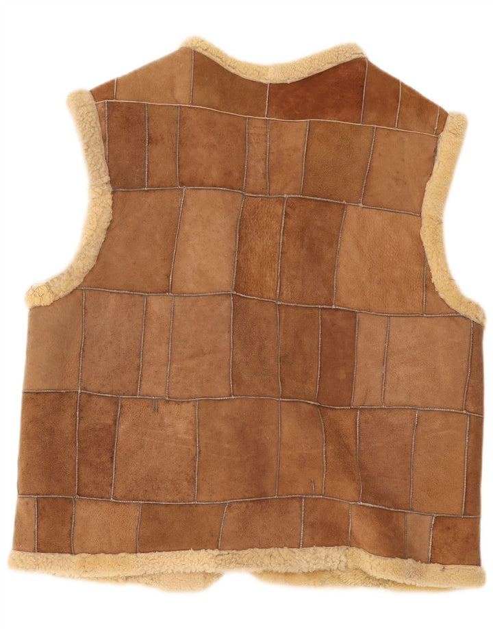 Vintage Herre Shearling Gilet UK 42 XL Brun