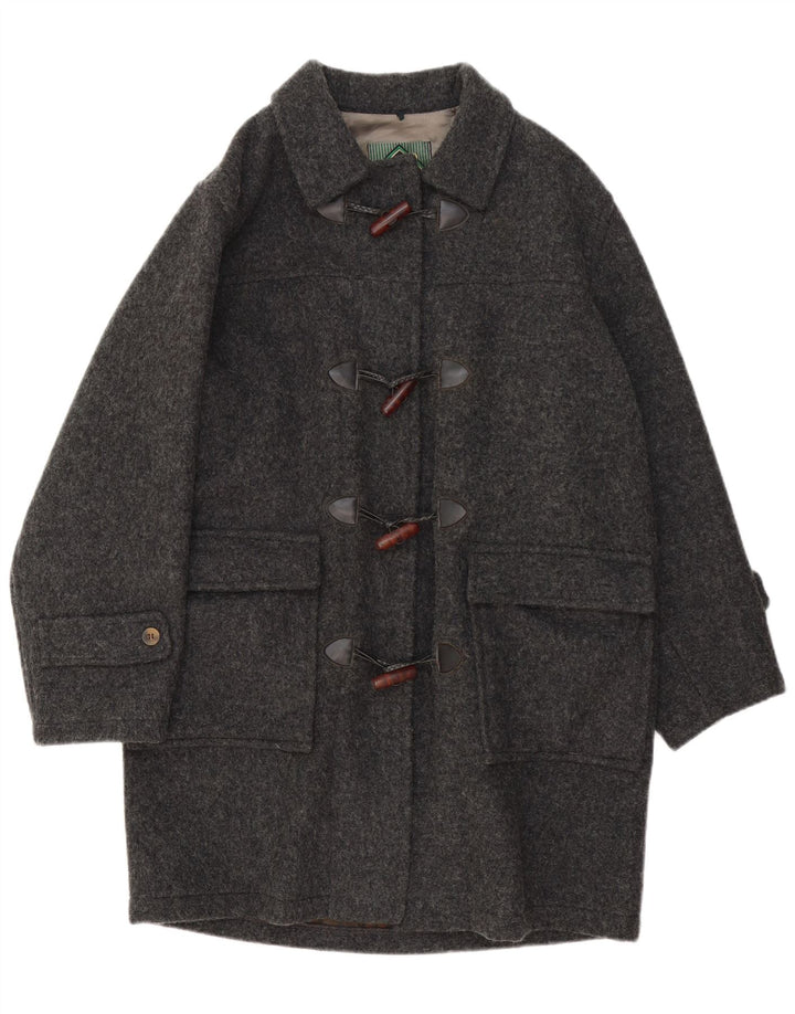 Vintage Duffle Coat til mænd IT 46 Small Grey Flecked Wool