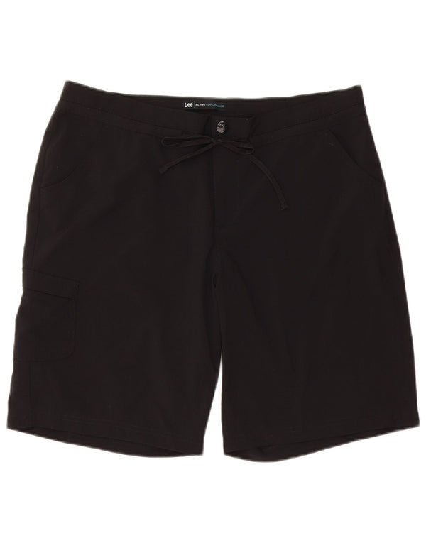 LEE Cargo Shorts til kvinder US 12 Large W34 Black Polyester