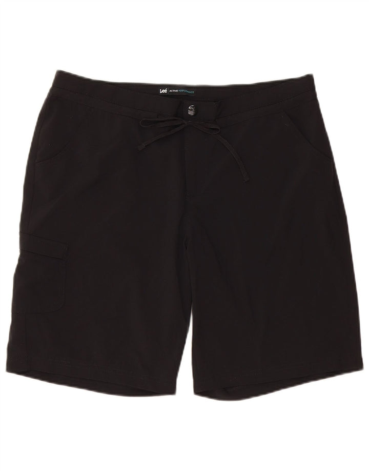 LEE Cargo Shorts til kvinder US 12 Large W34 Black Polyester