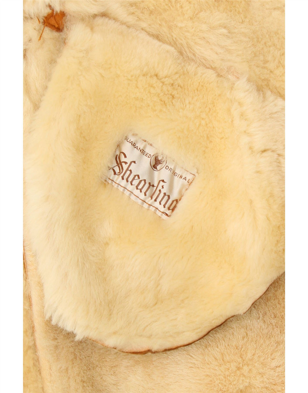 Vintage Herre Shearling Overfrakke UK 40 Large Beige Shearling