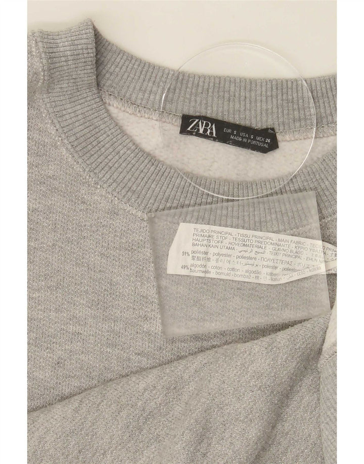 Zara Herre Sweatshirt Jumper Lille Grå Polyester