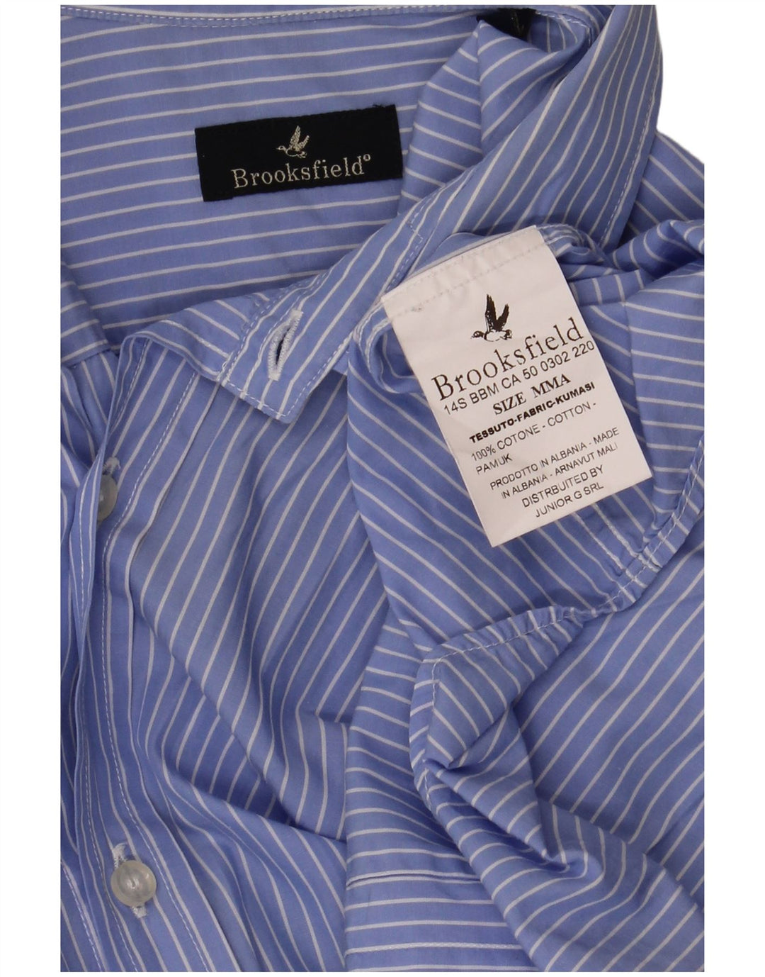 Brooksfield Herreskjorte Medium Blue Pinstripe Cotton Classic