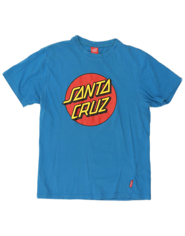 Santa Cruz Herre grafisk T-shirt Top Medium Blue Bomuld