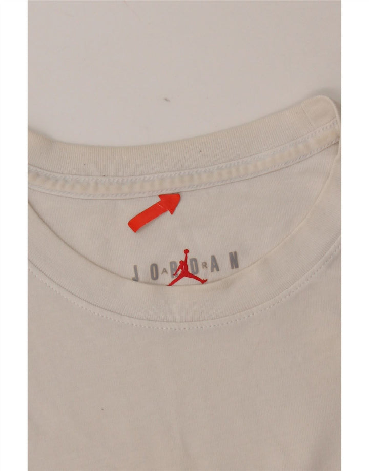 Jordan Herre grafisk T-shirt top lille hvid bomuld