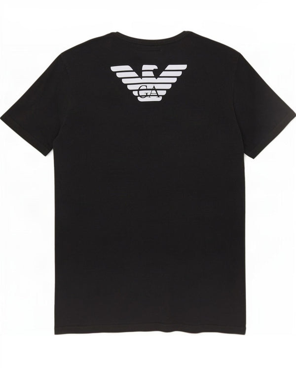 Emporio Armani Womens Graphic T-Shirt Top UK 14 Medium Black