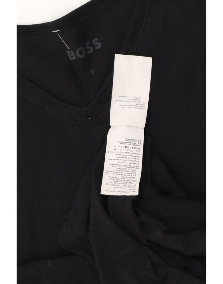 Hugo Boss Herre T-Shirt Top Lille Sort Bomuld