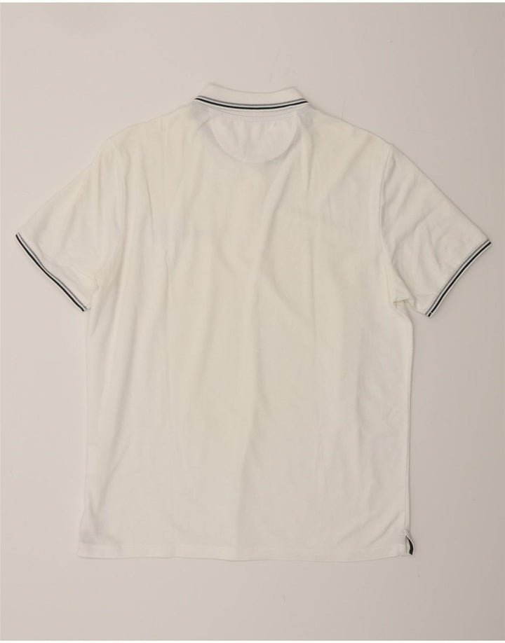 CHAMPION Herre Easy Fit Polo Shirt Stor hvid bomuld