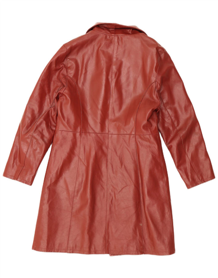 Vintage læderfrakke til kvinder UK 14 Large Maroon Læder