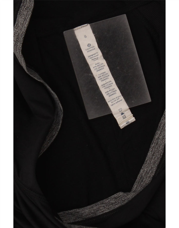 Lululemon Dame Hætte Top Langærmet US 8 Medium Sort Colourblock Nylon