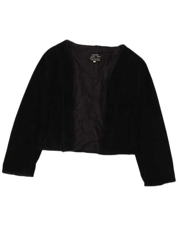 Lavorazione Artigiana Dame Ruskind Bolero Jacket IT 44 Medium Sort Læder