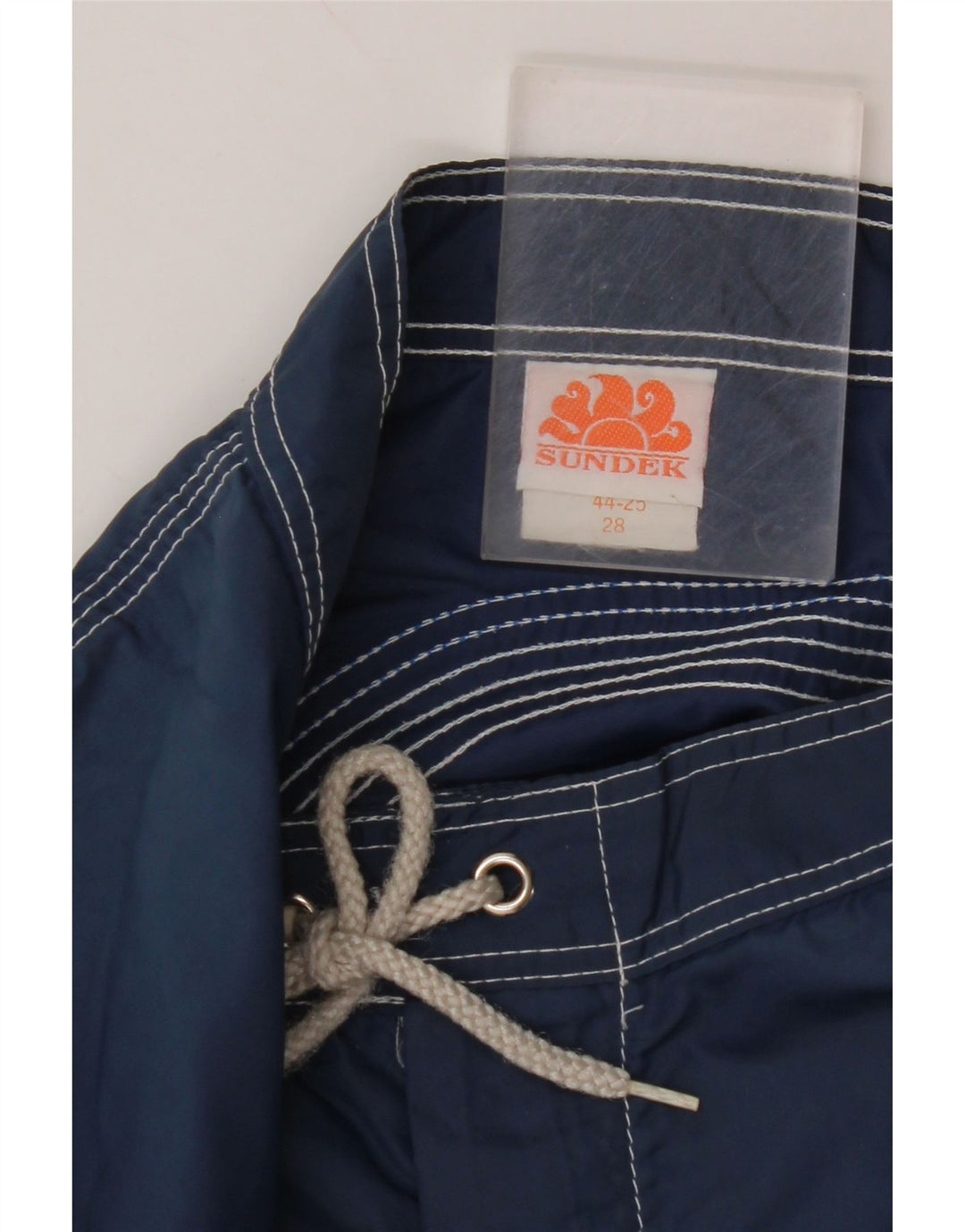 SUNDEK Badeshorts til mænd Små marineblå stribet nylon