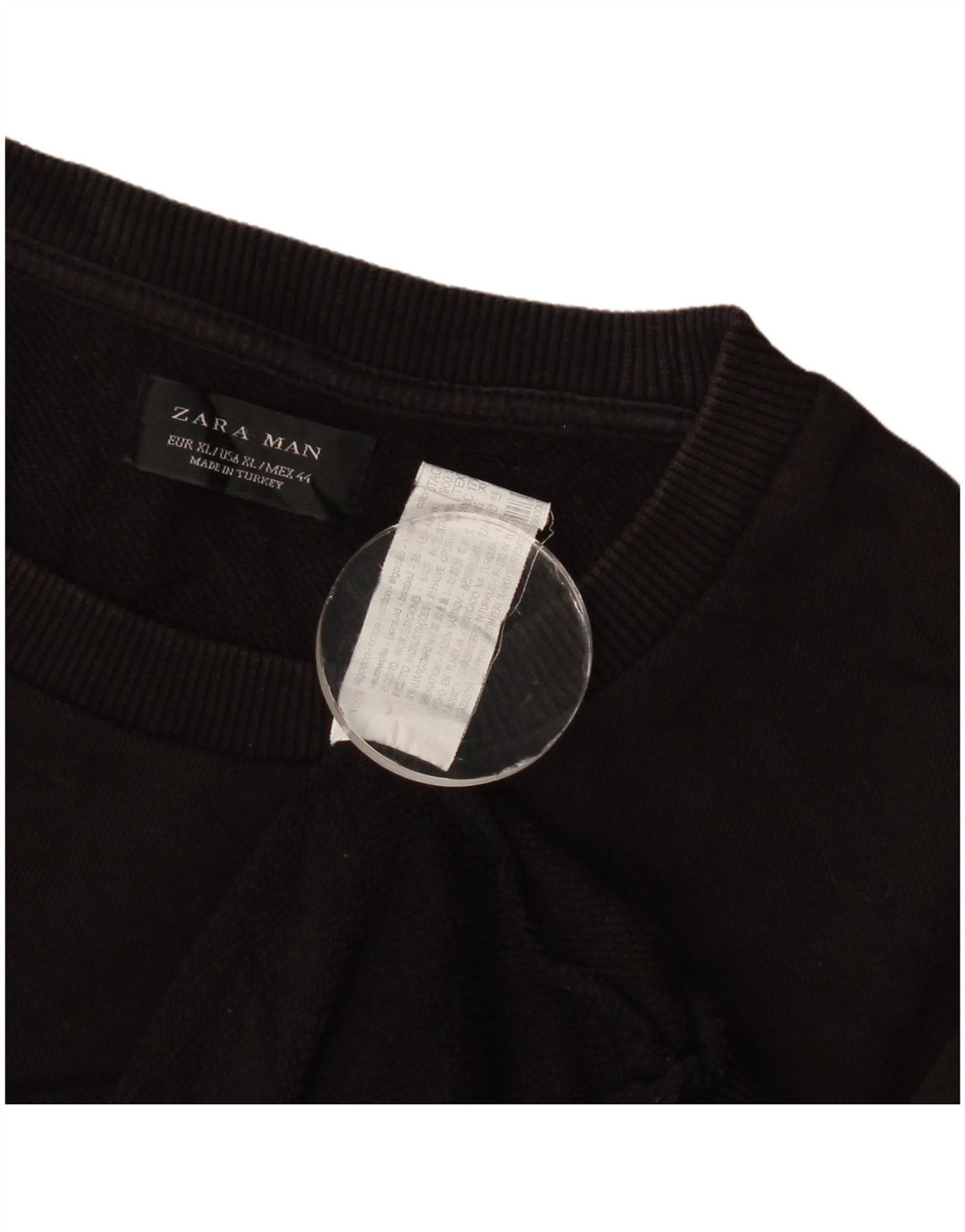 Zara Herre Sweatshirt Jumper XL Sort Geometrisk Bomuld