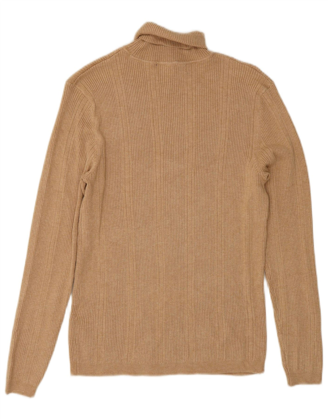 Marks & Spencer Dame Rullehals Sweater UK 10 Small Beige Viscose