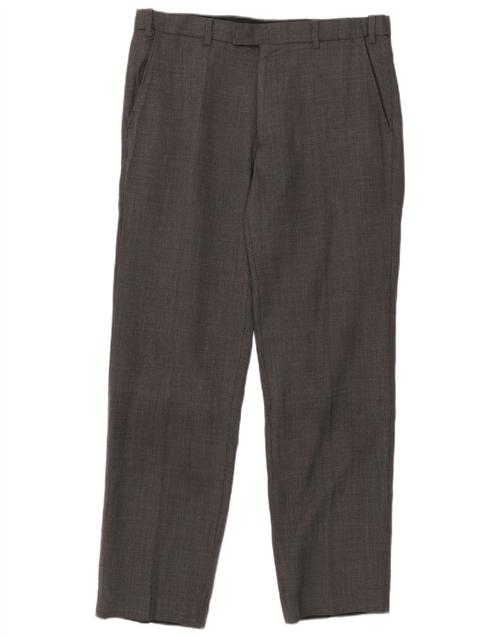Marks & Spencer Herre Regular Fit Suit Bukser W34 L31 Grå uld