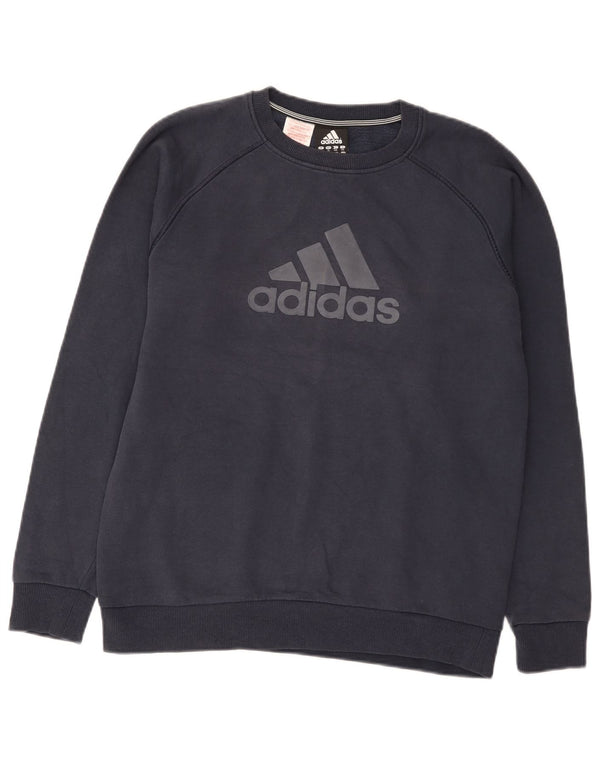 Adidas drenge grafisk sweatshirt trøje 15-16 år marineblå bomuld