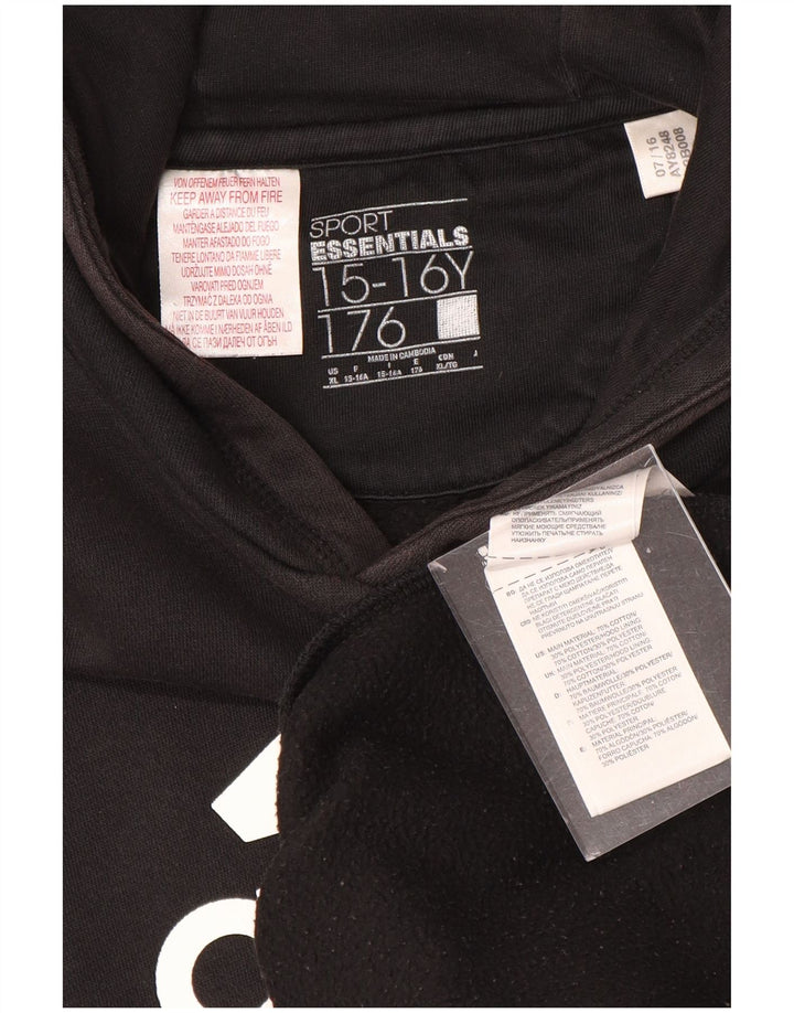 ADIDAS Grafisk hættetrøje til drenge 15-16 år XL Sort bomuld