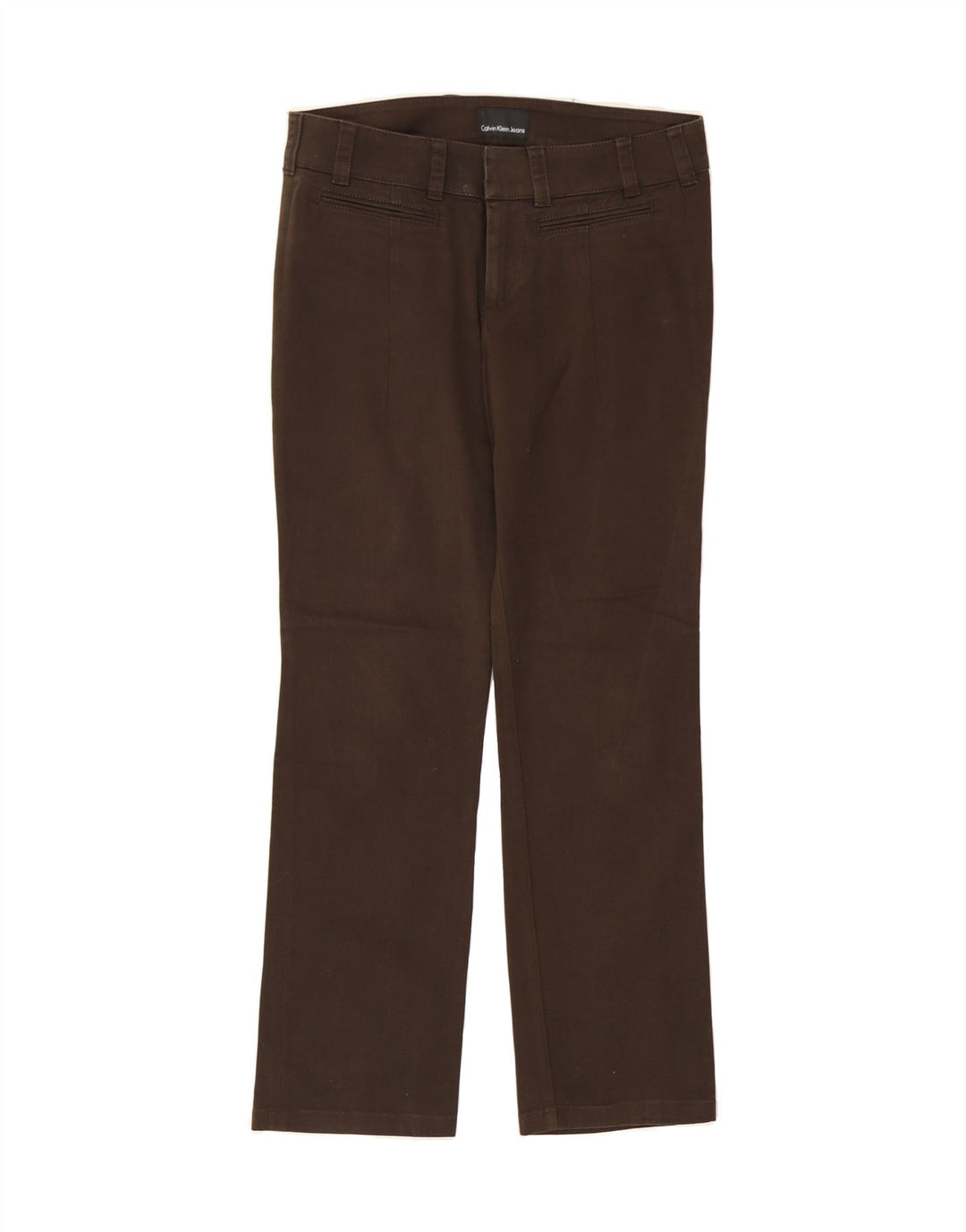 CALVIN KLEIN Womens Straight Casual Trousers W30 L29 Brown Vintage Calvin Klein and Second-Hand Calvin Klein from Messina Hembry 