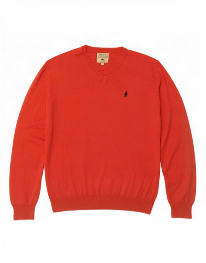 Marlboro Classics Herre V-hals sweater Medium Rød