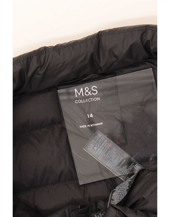 Marks & Spencer Dame Polstret Gilet UK 14 Medium Sort Polyamid