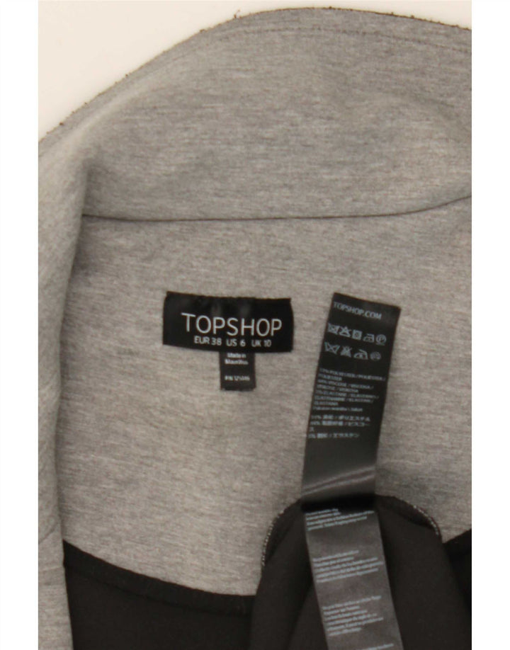 Topshop Womens Longline Open Gilet UK 10 Small Grå Polyester