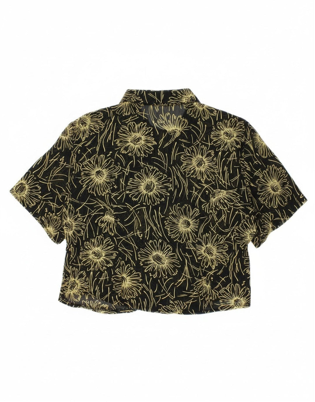CLOCK HOUSE Dame Kortærmet skjorte Bluse IT 40 Small Black Floral