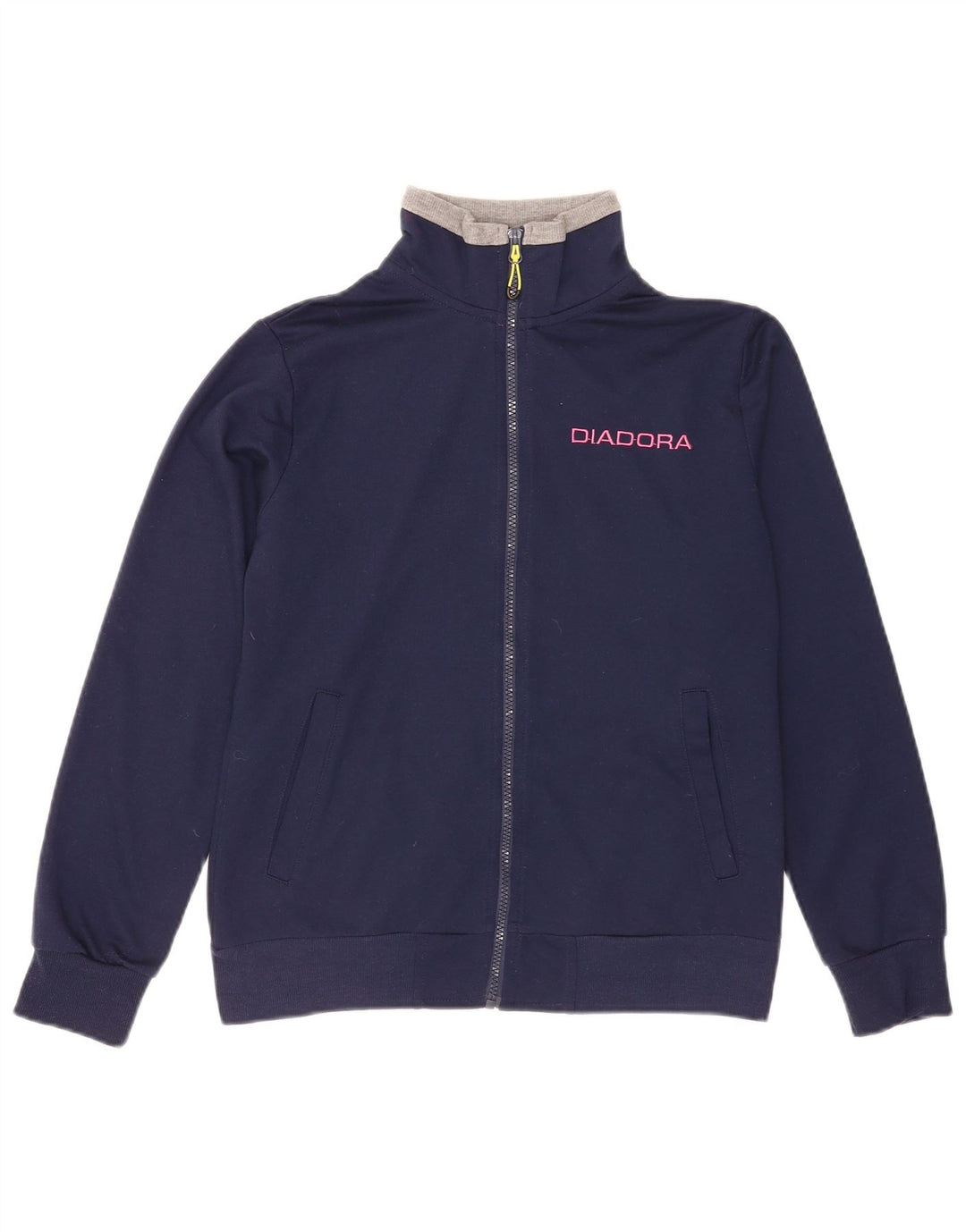 Diadora træningsdragt topjakke til kvinder UK 14 Medium Navy Blue Colourblock