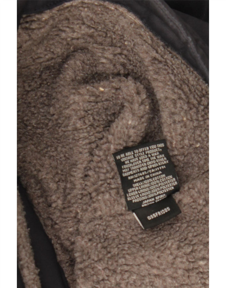 SUPERDRY parkajakke med hætte til kvinder UK 16 Stor marineblå bomuld