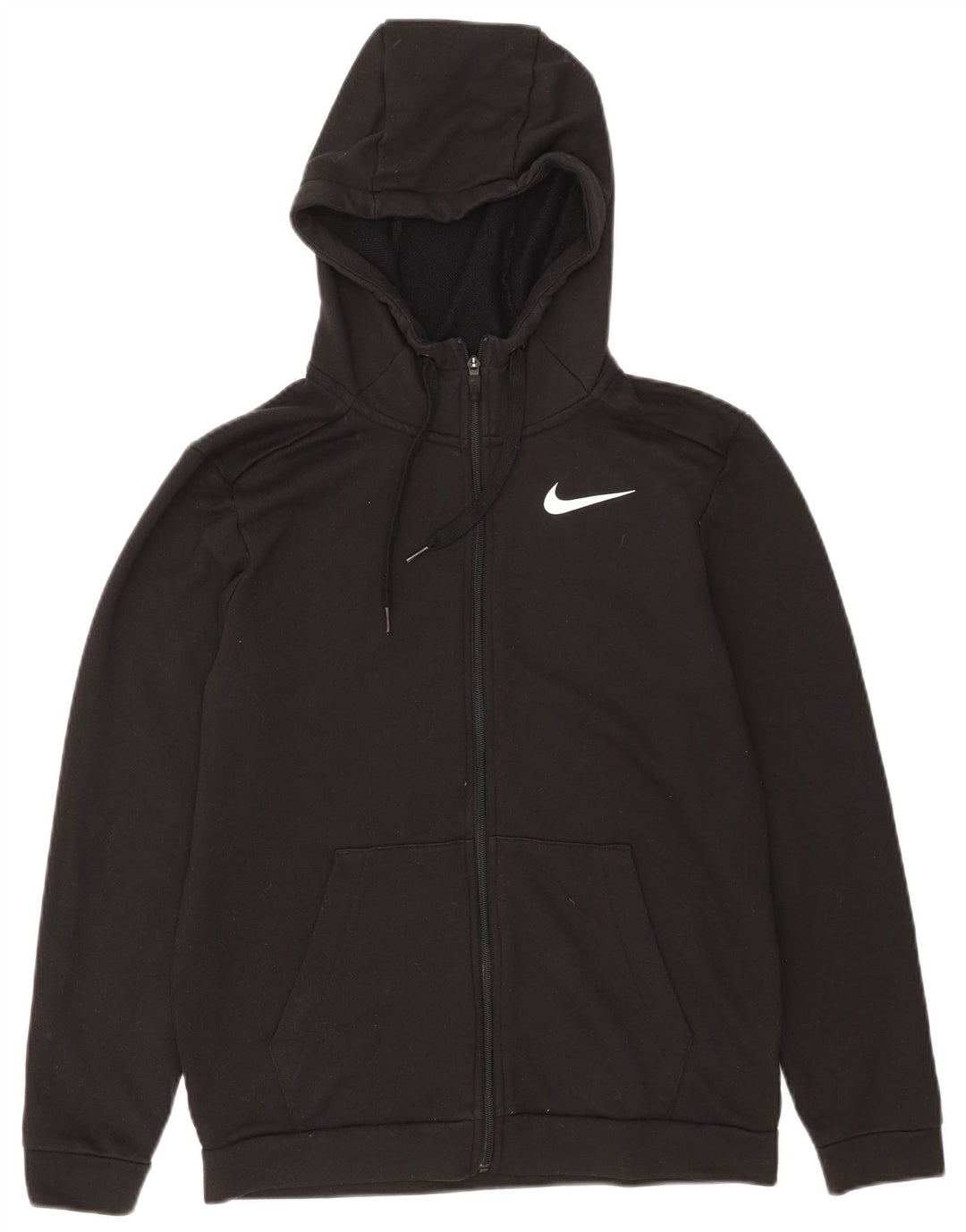 Nike Herre Dri Fit Hættetrøje med lynlås, lille sort polyester
