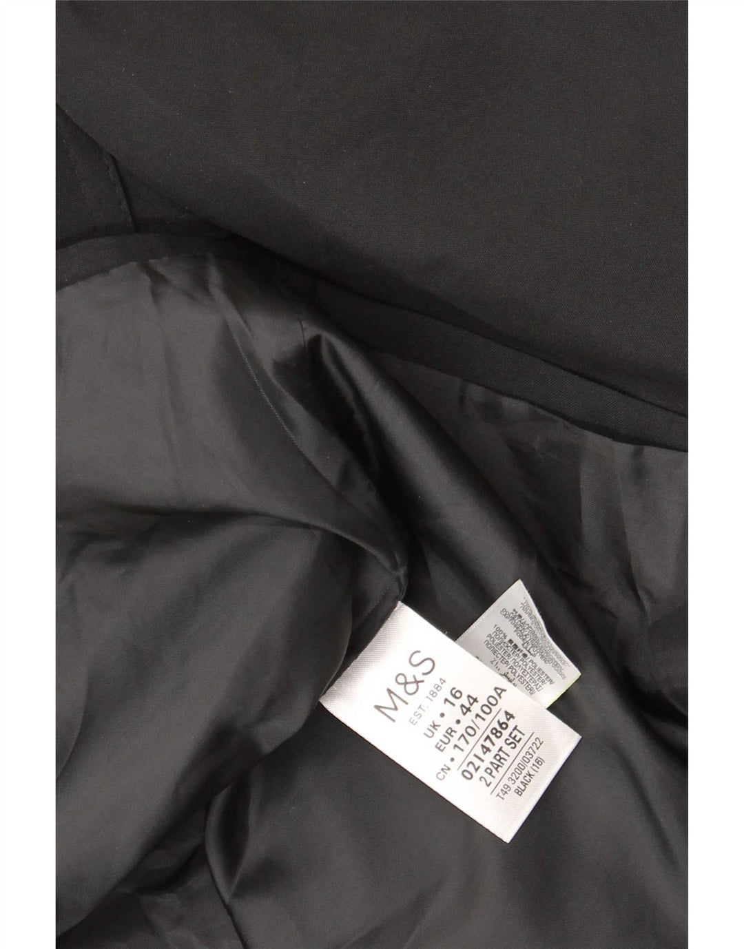 Marks & Spencer Trench Coat til kvinder UK 16 Stor sort polyester