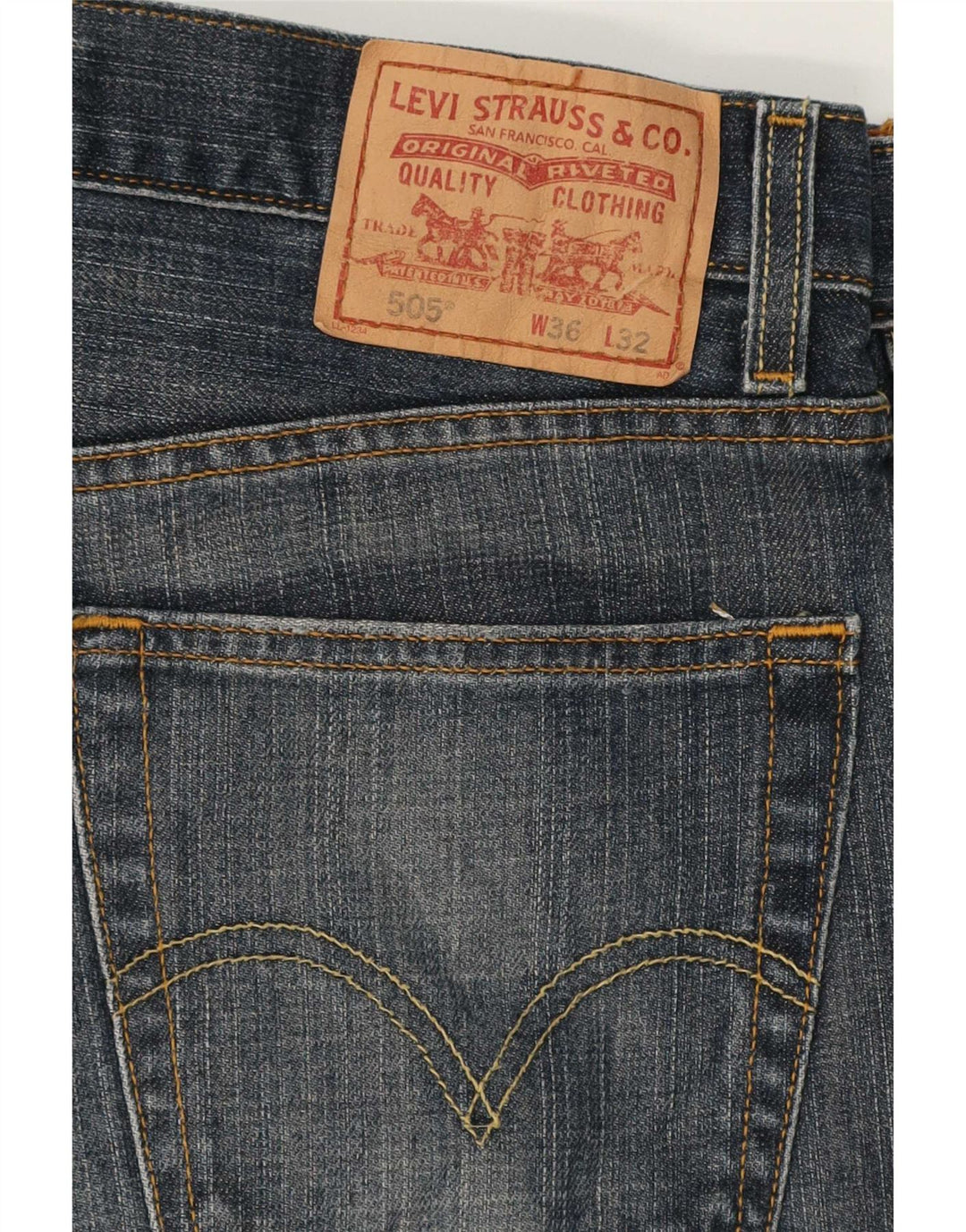 Levi's Herre 505 Regular Fit Straight Jeans W36 L29 Blå Bomuld