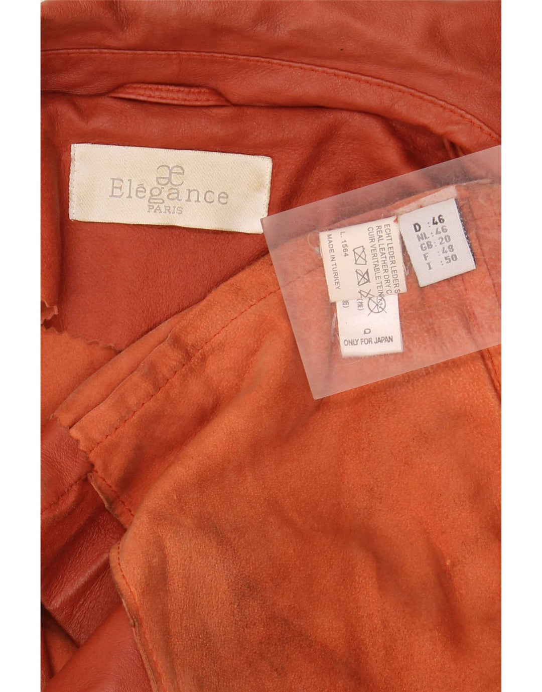 ELEGANCE PARIS Dame 2-knaps blazerjakke UK 20 2XL Brunt læder