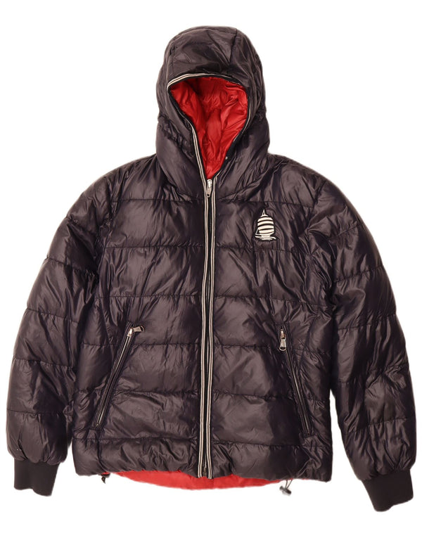 Marina Yachting Mens Hooded Reversible Padded Jacket IT 50 Large Navy Blue