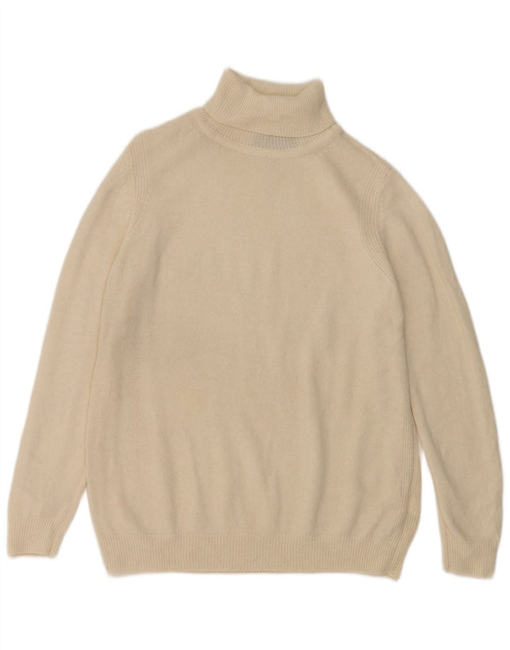 Marks & Spencer Dame Rullehals Sweater UK 16 Stor hvid uld