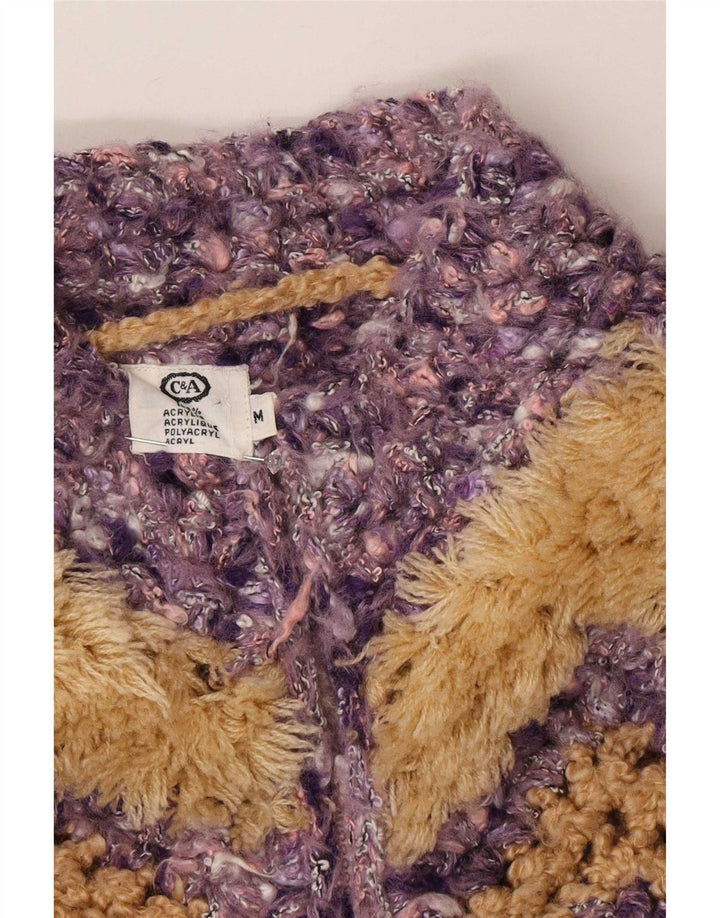 C&A Dame cardigan sweater med fuld lynlås UK 14 Medium Flerfarvet Chevron