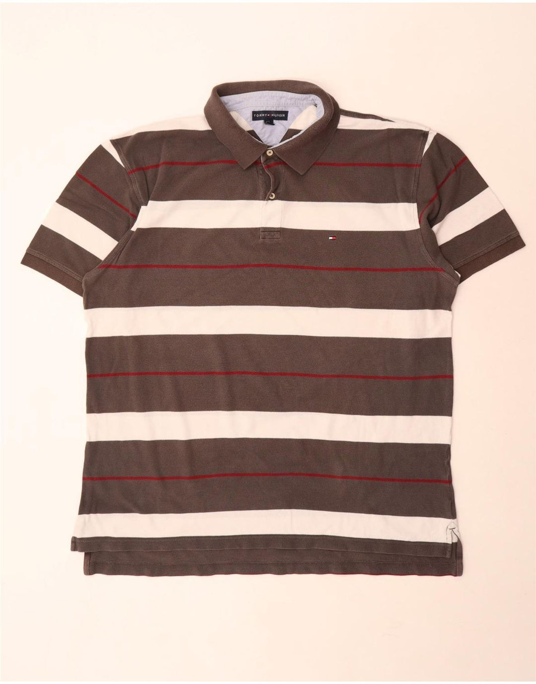 Tommy Hilfiger Herre Polo Shirt 2XL Gråstribet