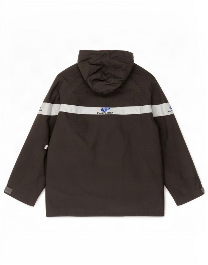 Helly Hansen Herre Hooded Windbreaker Jacket UK 38 Medium Grey Colourblock