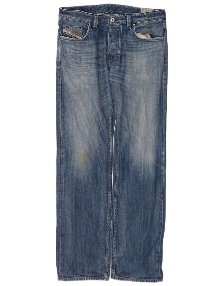 Diesel Herre Straight Jeans W34 L34 Blå Bomuld