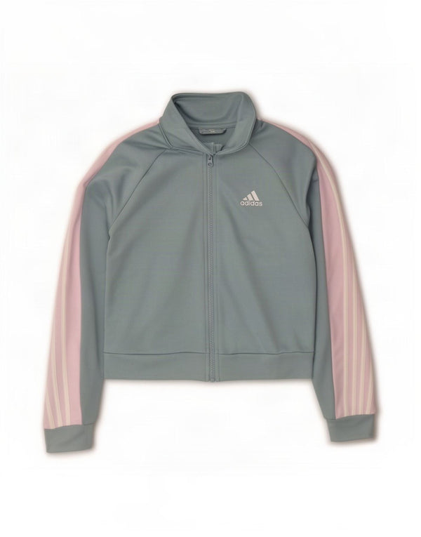 Adidas Womens Crop træningsdragt topjakke UK 8/10 Small Blue Colourblock