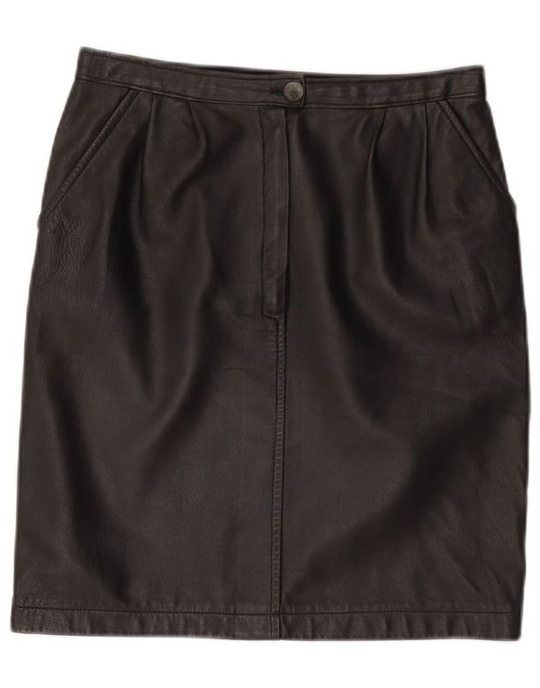 Vintage lædernederdel til kvinder W28 Medium Black