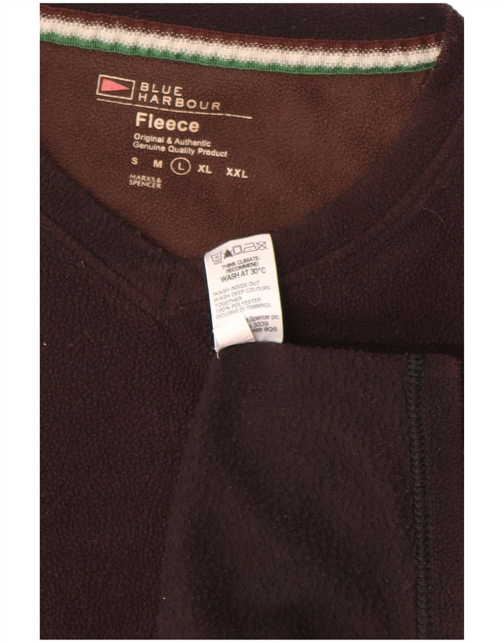 Marks & Spencer Herre Blue Harbor Fleece Jumper Stor brun polyester
