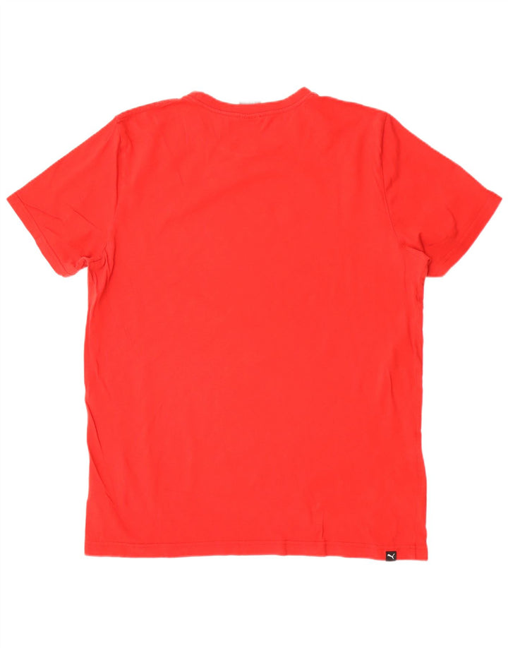 Puma Herre Grafisk T-Shirt Top Stor Rød Bomuld