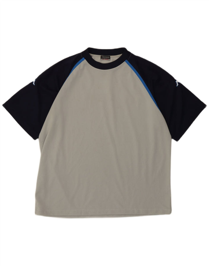 Kappa Herre T-Shirt Top 2XL Grå Colourblock Polyester