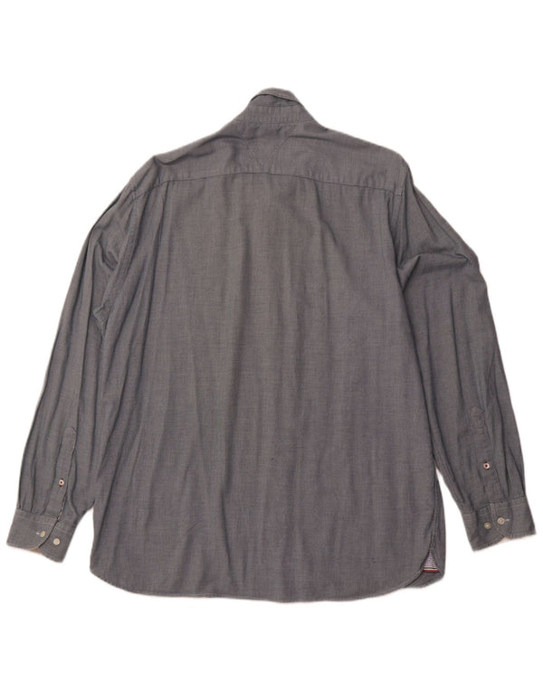 TOMMY HILFIGER Herre Regular Fit skjorte XL Grå plettet bomuld