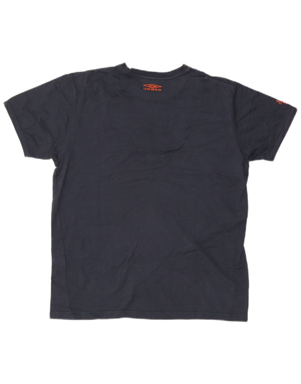 Umbro Herre Grafisk T-Shirt Top Medium Marineblå Bomuld