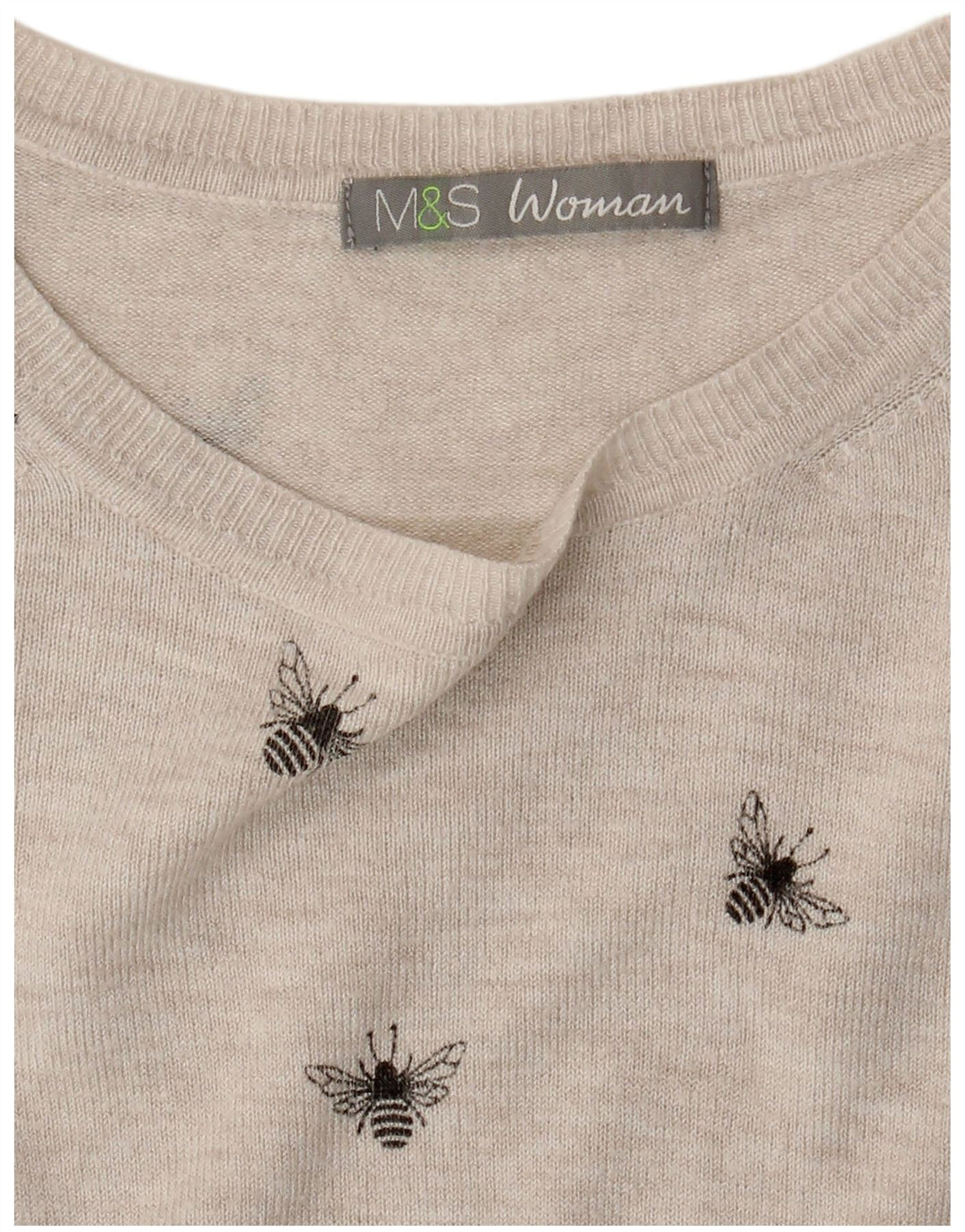 Marks & Spencer Dame Boat Neck Jumper Sweater UK 8 Small Grey