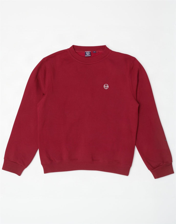 Sergio Tacchini Dame Sweatshirt Jumper UK 10 Small Burgundy