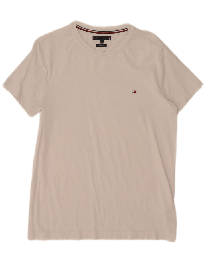 Tommy Hilfiger Herre Extra Slim T-Shirt Top Stor Hvid Bomuld