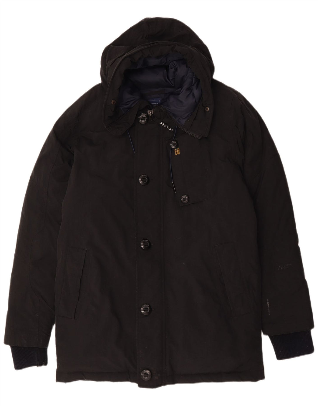 G-Star Herre hættepolstret frakke UK 40 Stor sort nylon