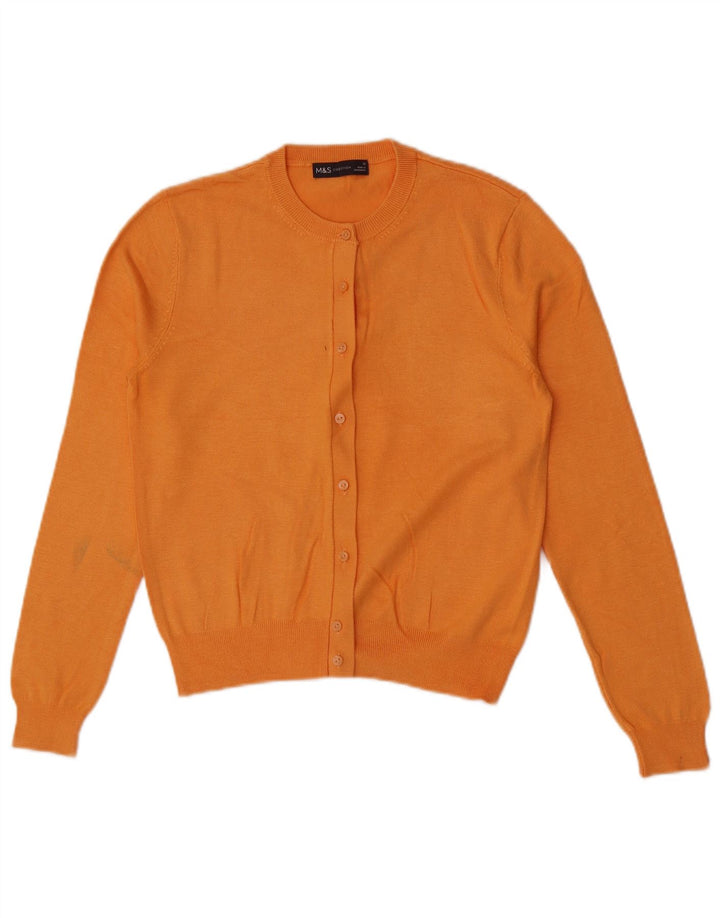 Marks & Spencer Dame Crop Cardigan Sweater UK 12 Medium Orange